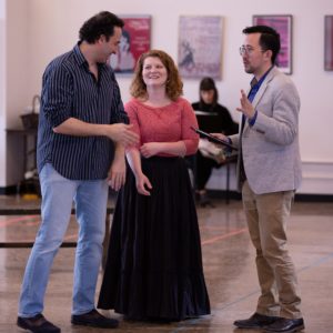 Director Matthew Ozawa works through artists from Opera Colorado's 2019 production of The Marriage of Figaro.