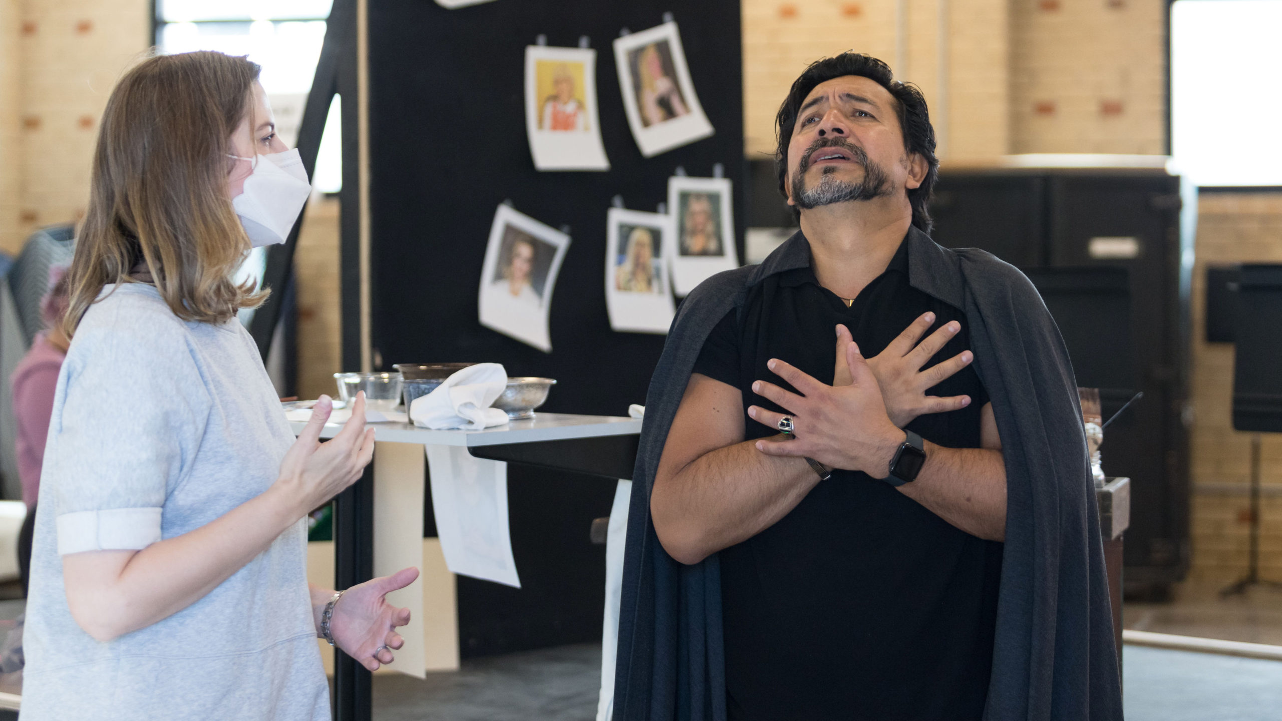 Director Louisa Muller with baritone Luis Ledesma 