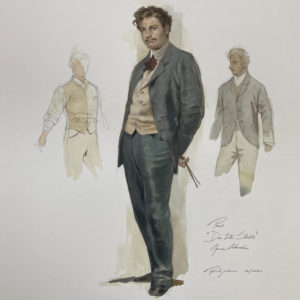 Drawing of a man in a suit and tie