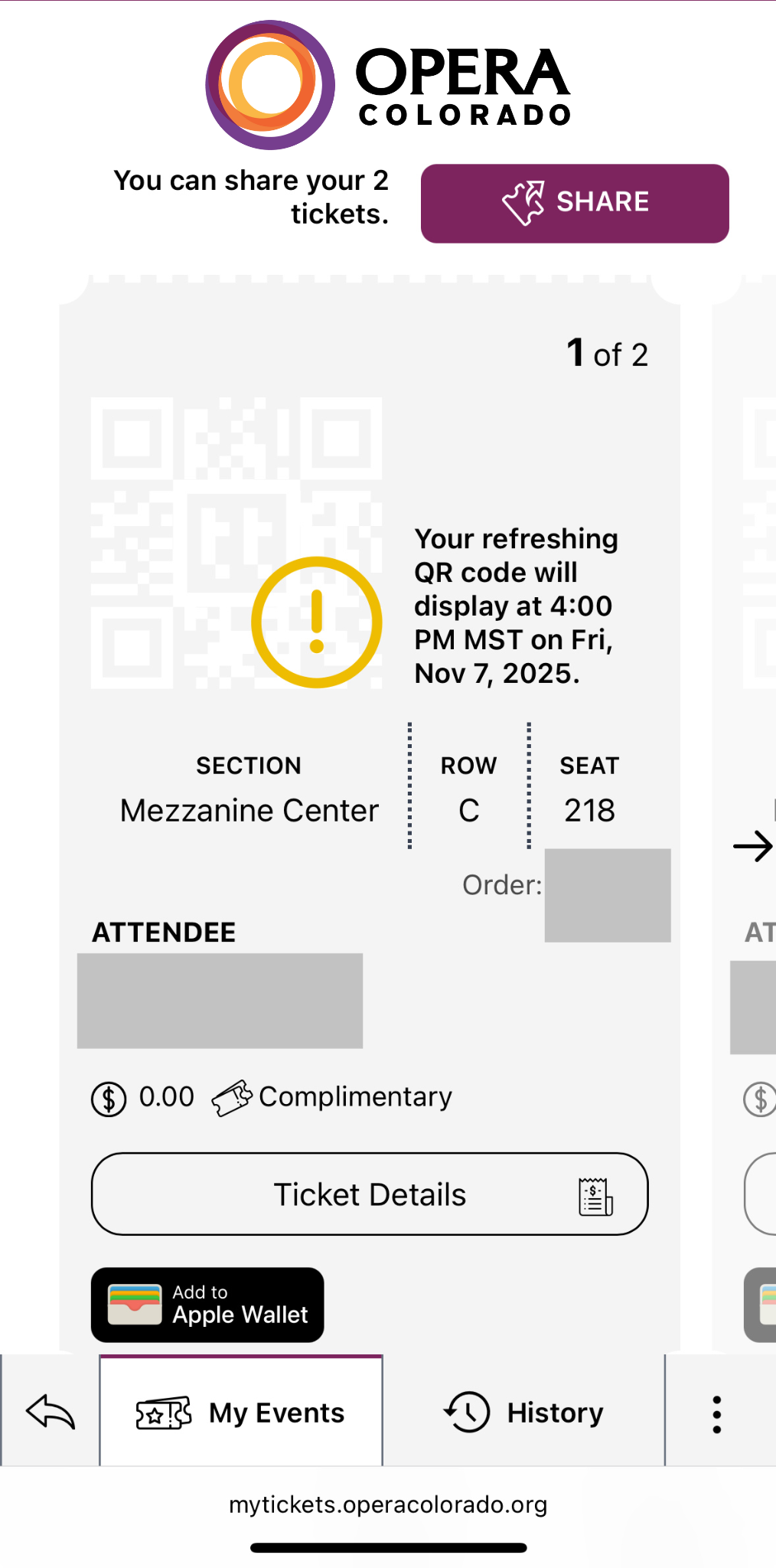 Digital Ticketing Guide - Opera Colorado
